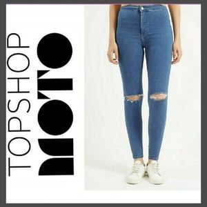 Topshop Moto Ripped Distressed Joni Jeans Size W26